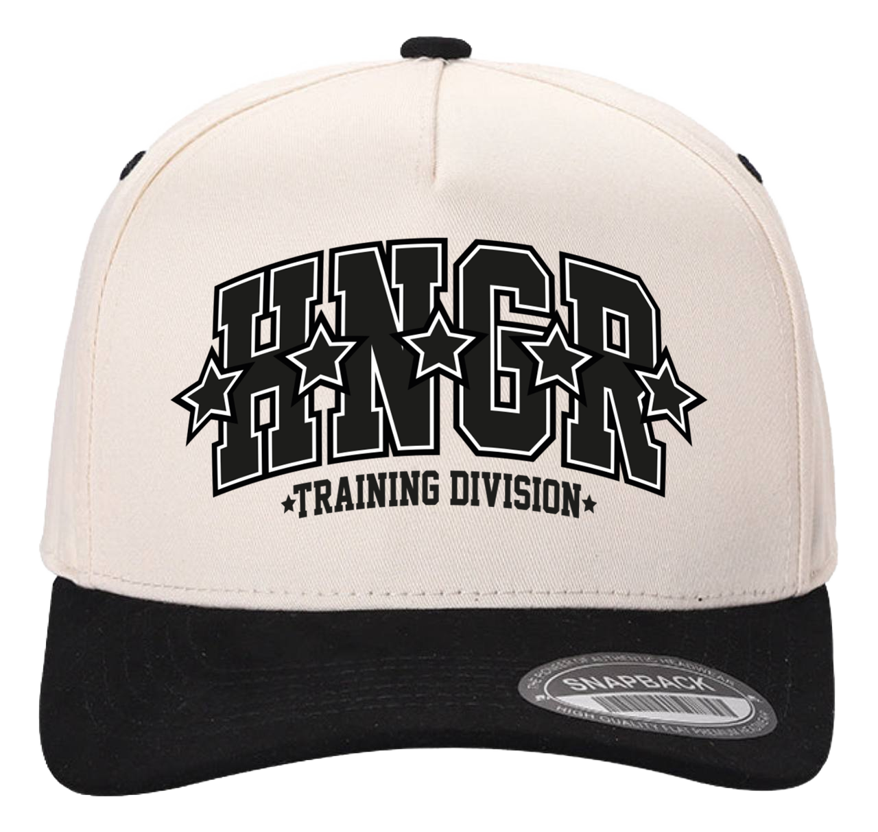 HNGR TRAINING DIVISION - 5 PANEL BASEBALL CAP (Beige/Black)