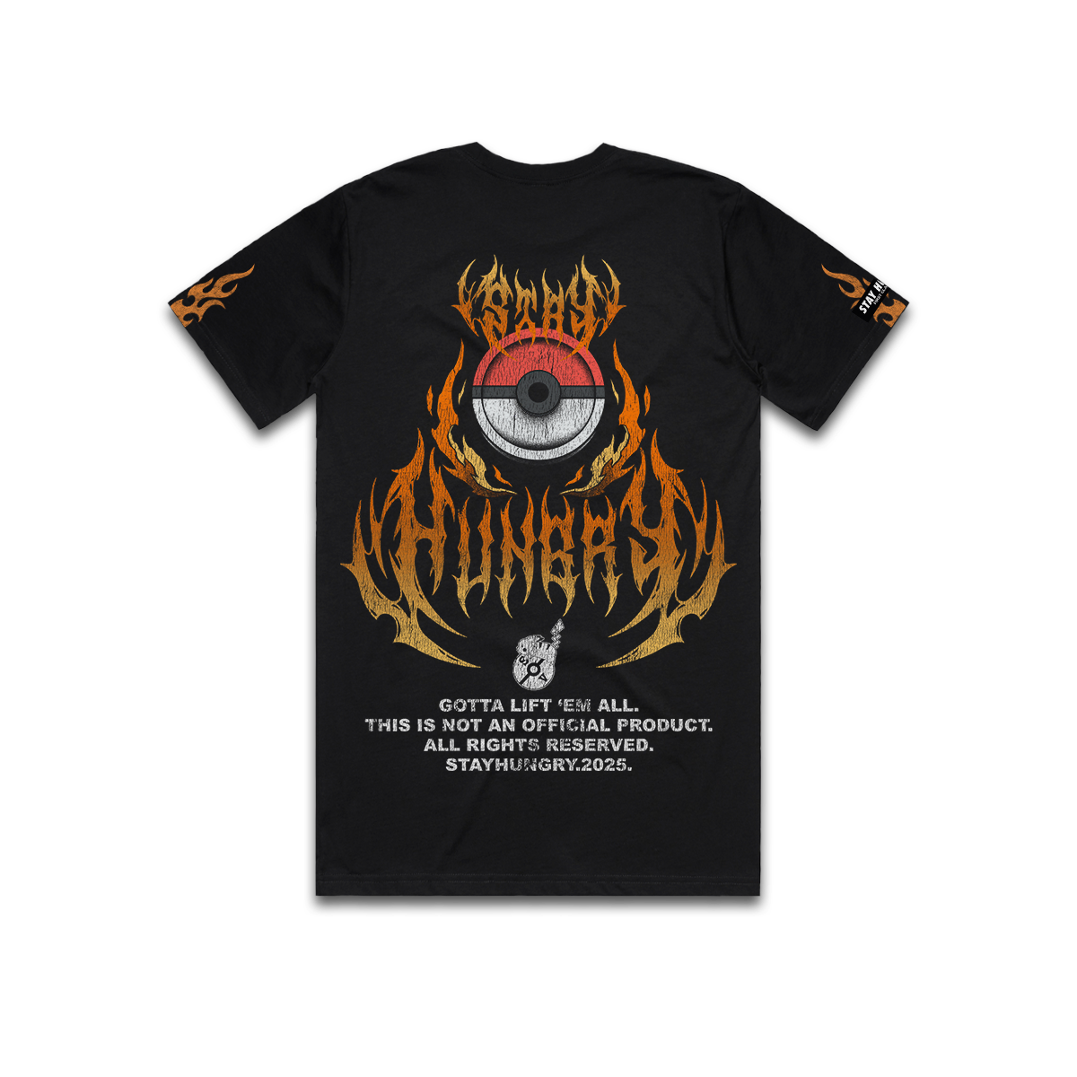GOTTA LIFT 'EM ALL - FIRE - Premium Regular Tee (Black)