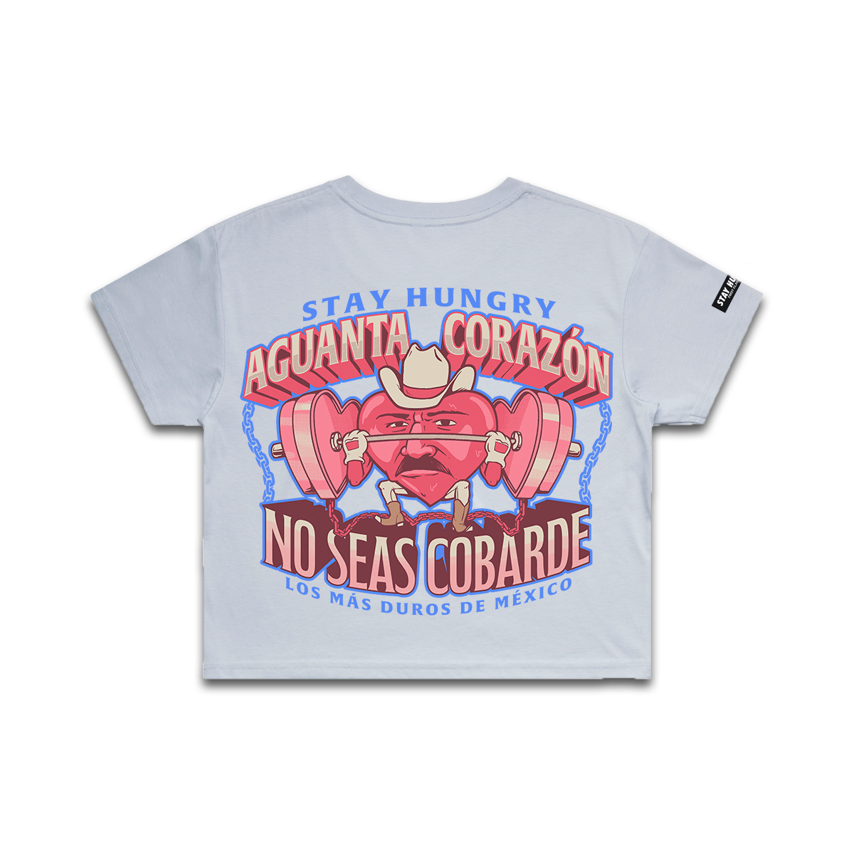 AGUANTA CORAZÓN - Premium Crop Top (Sky Blue)
