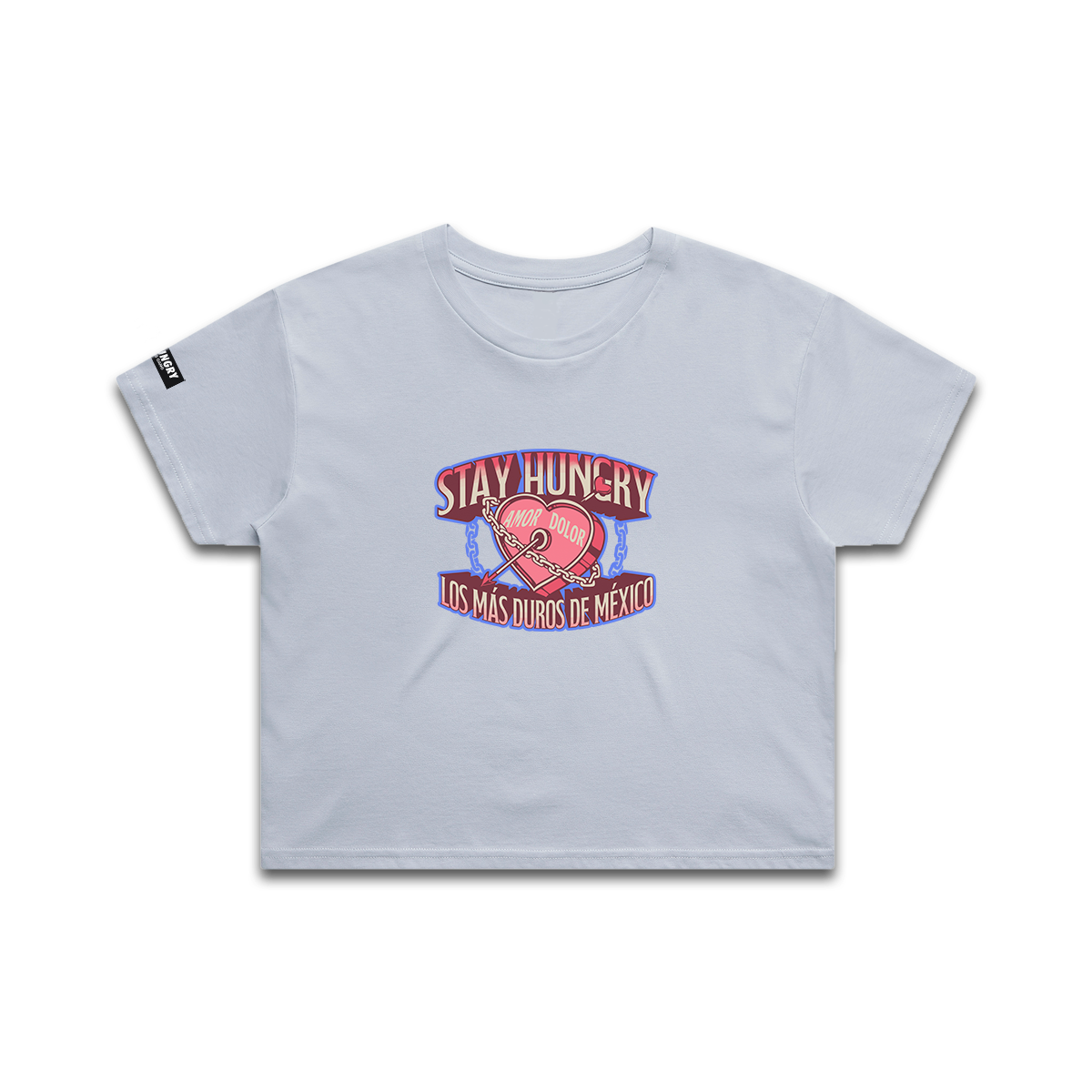 AGUANTA CORAZÓN - Premium Crop Top (Sky Blue)