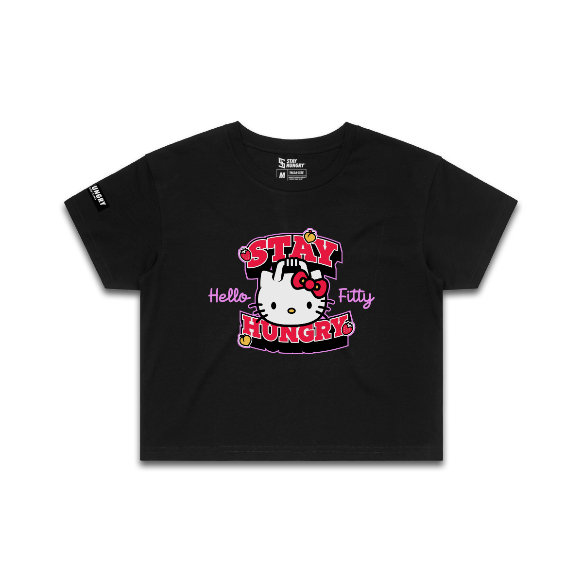 PREVENTA - HELLO FITTY - Premium Crop Top (Black)