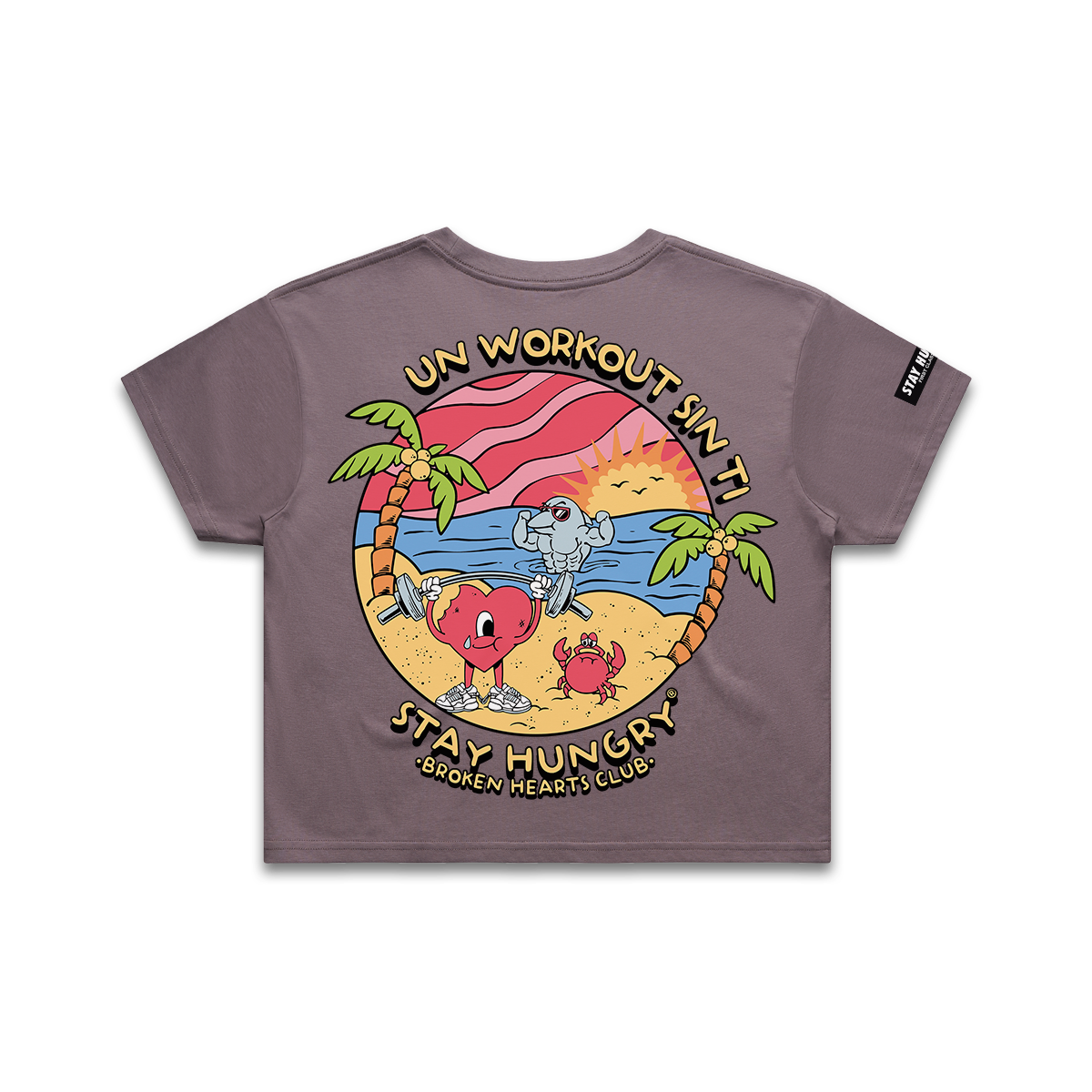 UN WORKOUT SIN TI - Premium Crop Top (Faded Mauve)