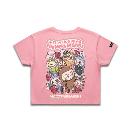 PARTNERS IN CRIME (LABUBU) - Premium Crop Top (Bubblegum)