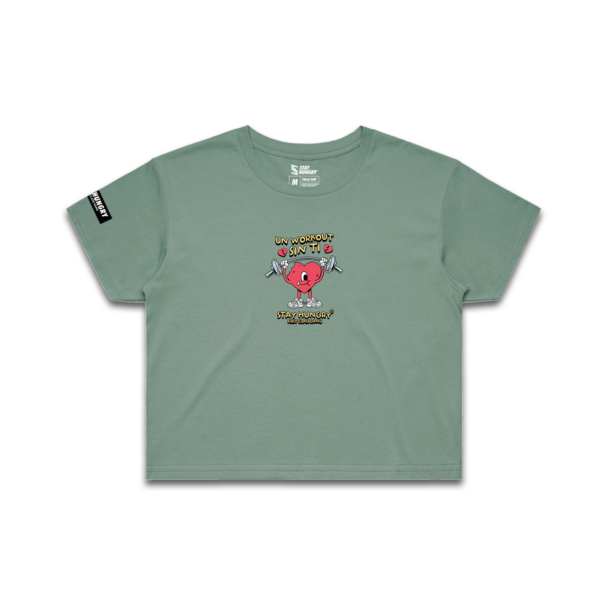 UN WORKOUT SIN TI - Premium Crop Top (Sage)