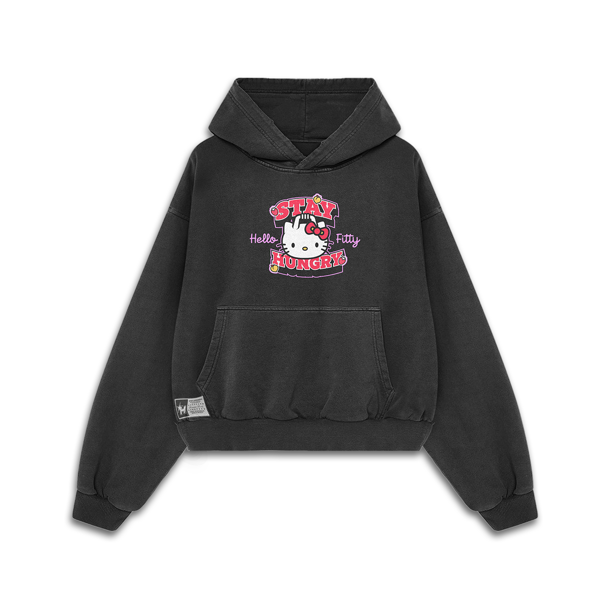 HELLO FITTY - Premium Oversize Hoodie (MIDWEIGHT - Black)