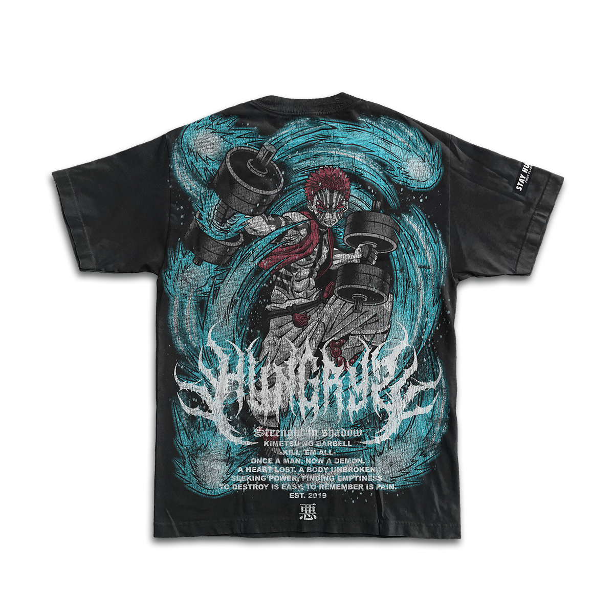 KIMETSU NO BARBELL - STRENGHT IN SHADOW - Premium Oversize Tee (HEAVYWEIGHT - Black)