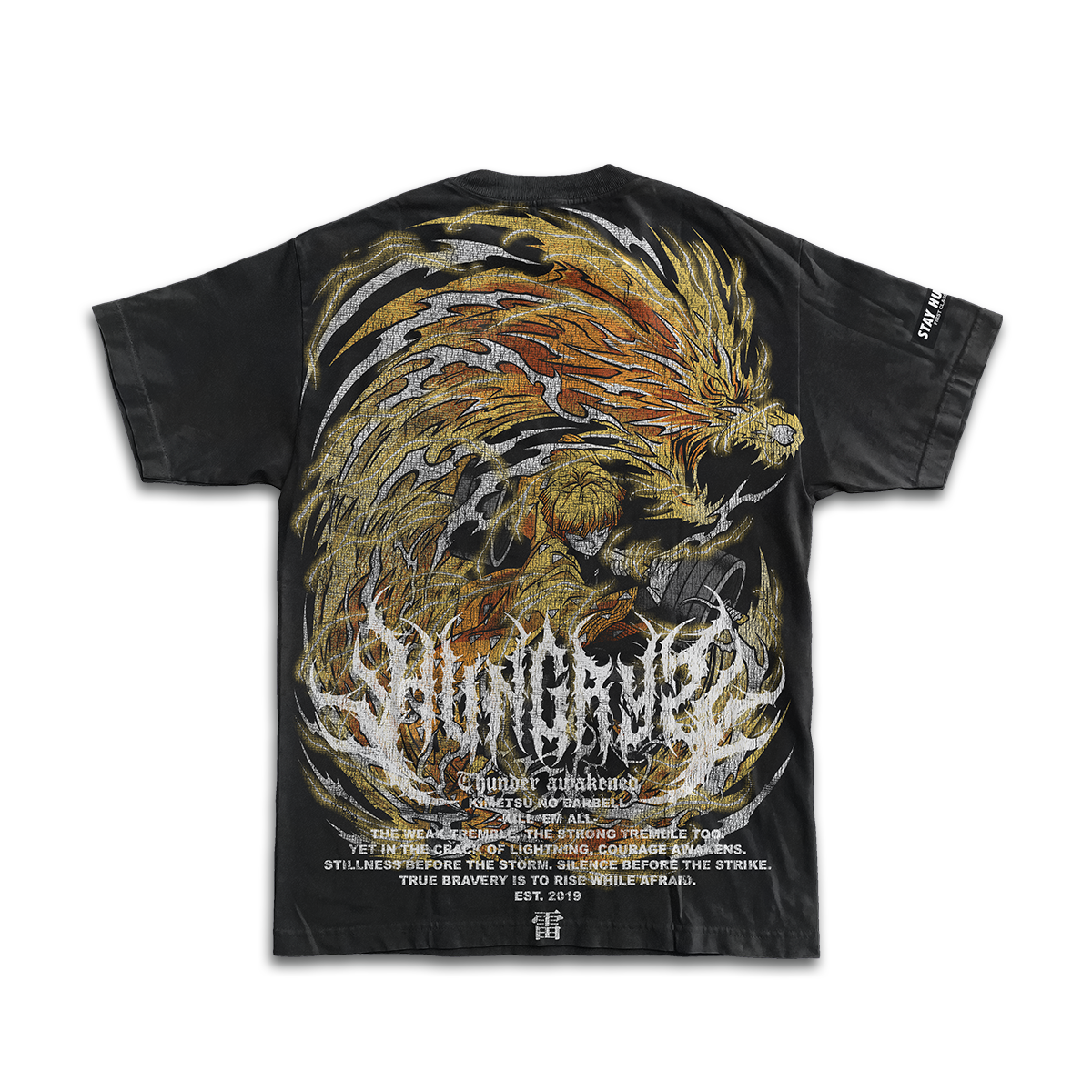 KIMETSU NO BARBELL - THUNDER AWAKENED - Premium Oversize Tee (HEAVYWEIGHT - Black)
