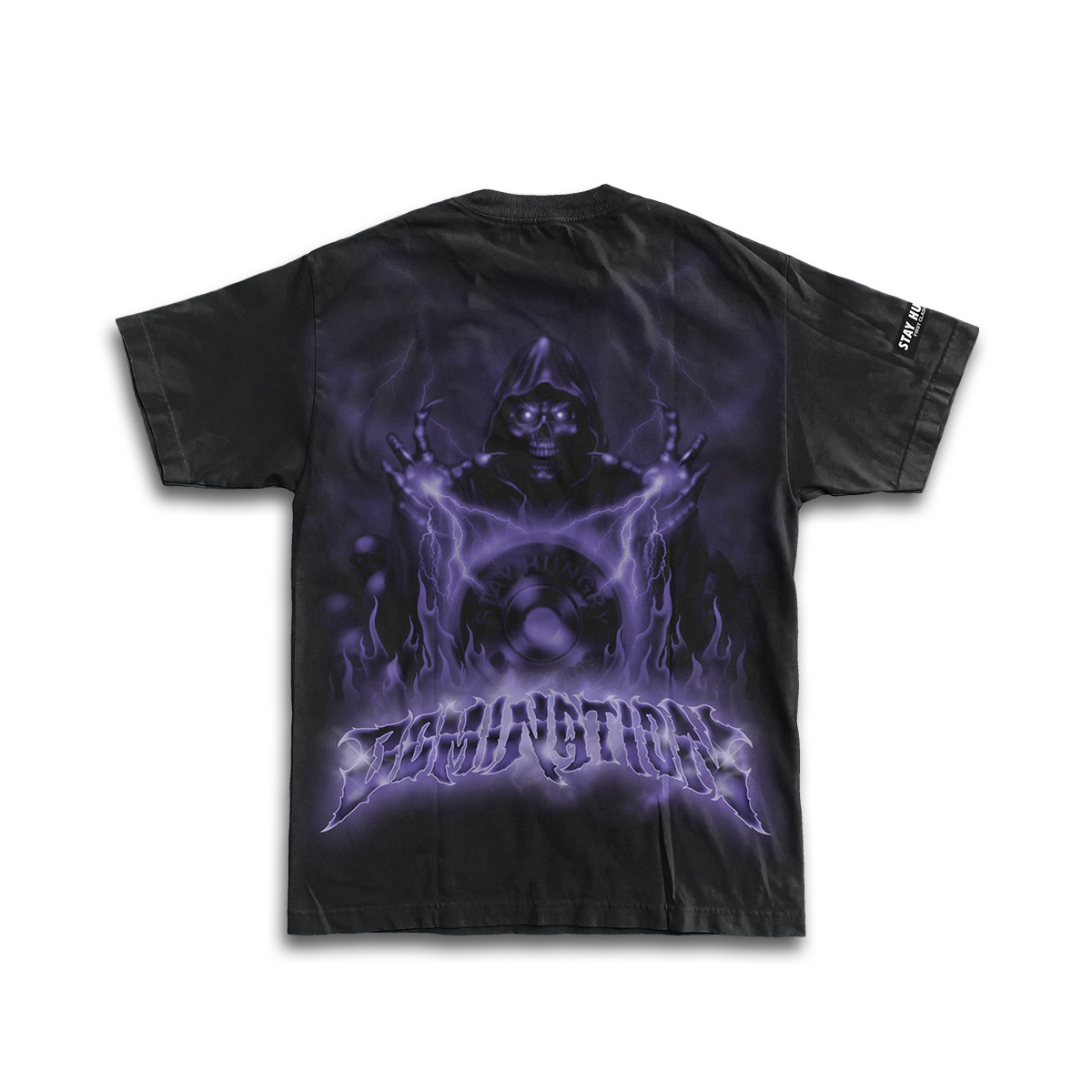 DOMINATION (Purple) - Premium Oversize Tee (HEAVYWEIGHT - Black)