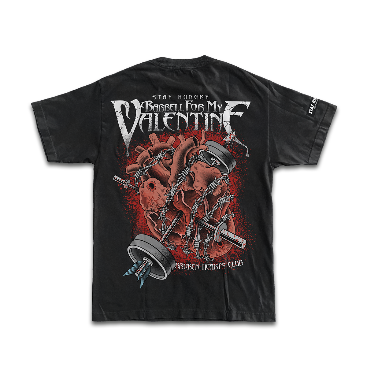 BARBELL FOR MY VALENTINE - Premium Oversize Tee (HEAVYWEIGHT - Black)