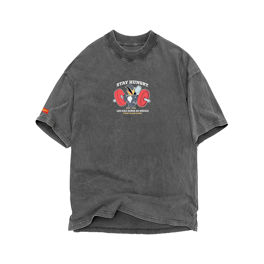 LOS TUCAGAINS DE LIFTJUANA - Premium Oversize Tee (HEAVYWEIGHT - Black Pigment Dye)