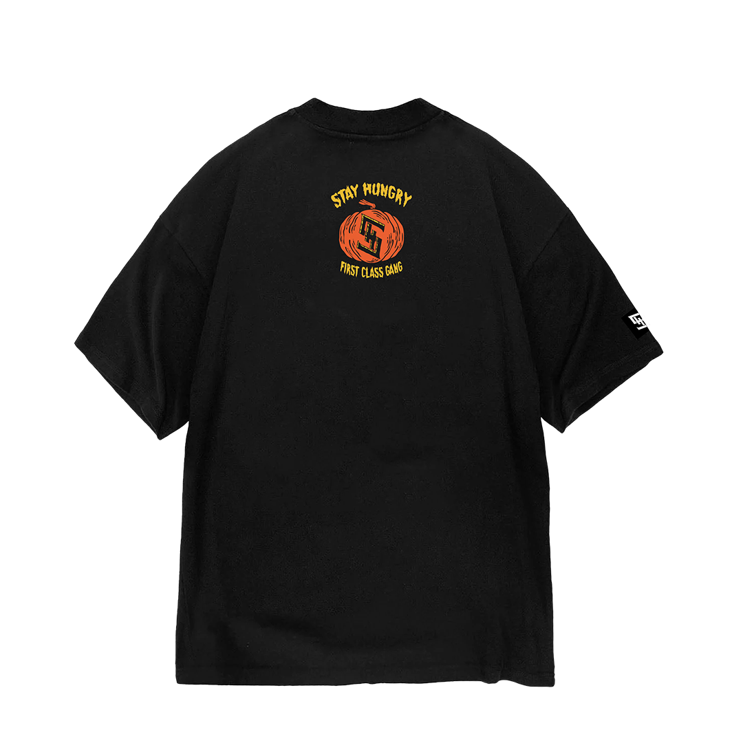 PUMPKIN IRON (HALLOWEED) - Premium Oversize Tee (HEAVYWEIGHT - Black)