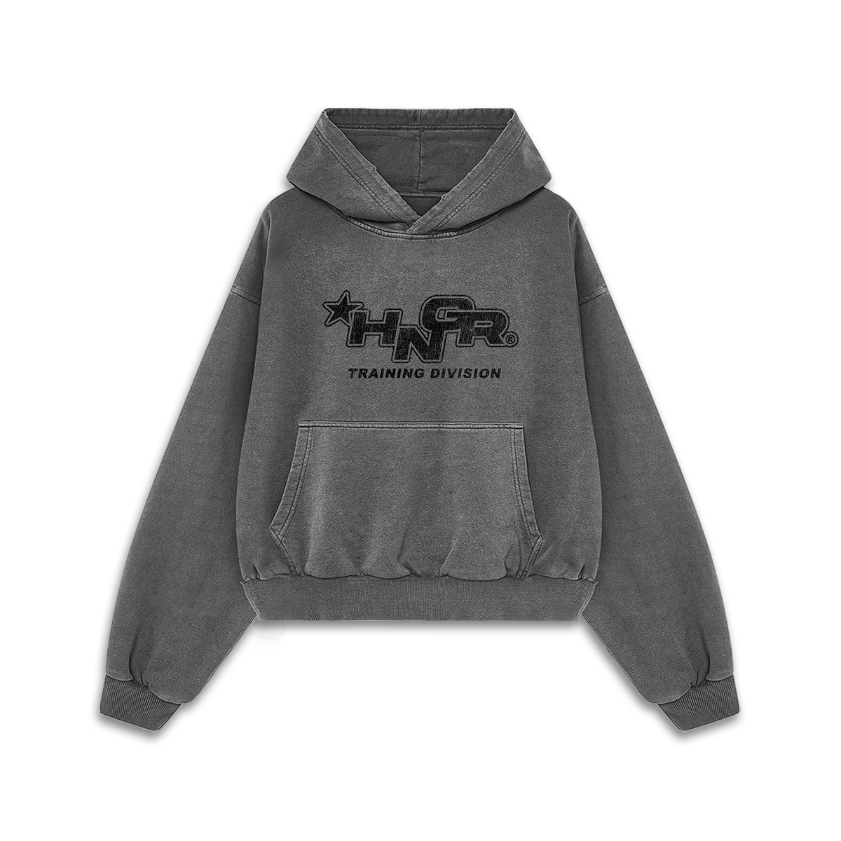 HNGR TRAINING DIVISION - Premium Oversize Hoodie (MIDWEIGHT - Faded Black)