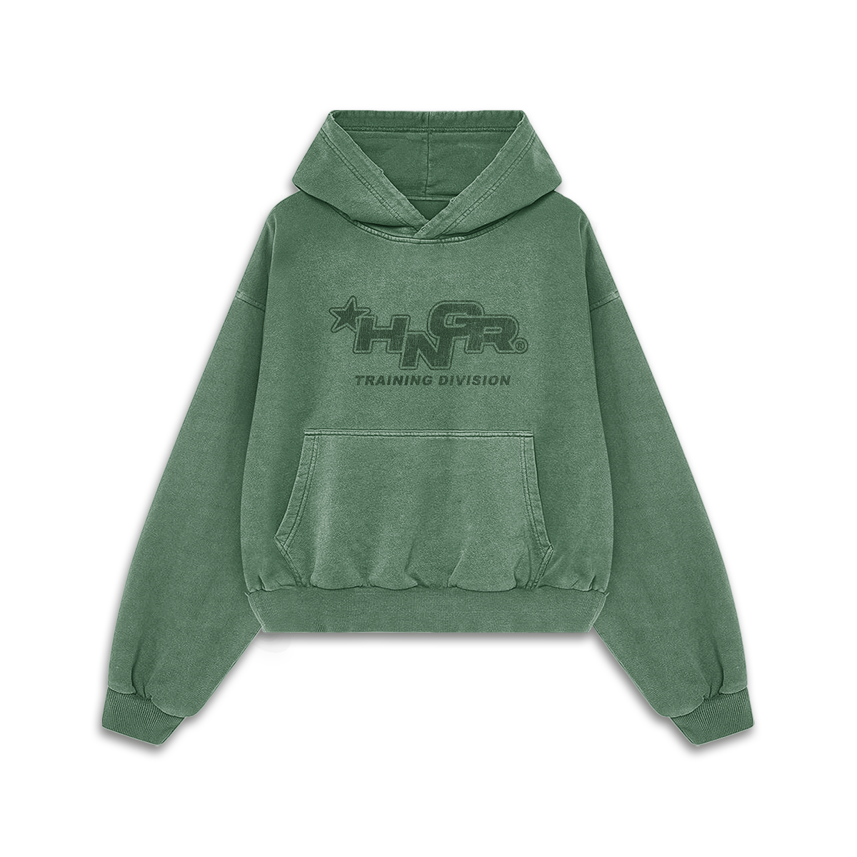HNGR TRAINING DIVISION - Premium Oversize Hoodie (MIDWEIGHT - Faded Green)