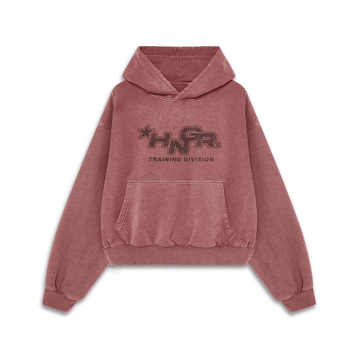 HNGR TRAINING DIVISION - Premium Oversize Hoodie (MIDWEIGHT - Faded Red)