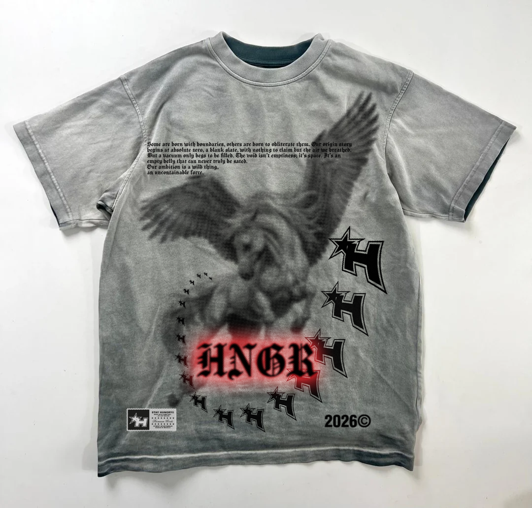 PEGASUS - Premium Oversize Tee (HEAVYWEIGHT - Spray Silver)
