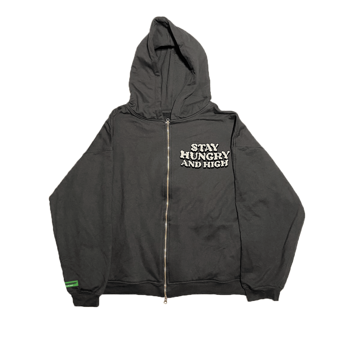 REST DAY - Premium Boxy Double Zip Jacket (Black)