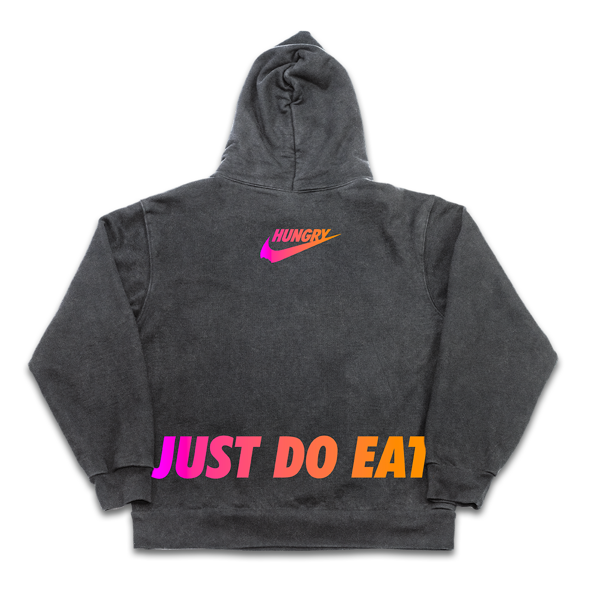 HUNGRY SWOOSH - Premium Oversize Hoodie (HEAVYWEIGHT - Black Pigment Dye)