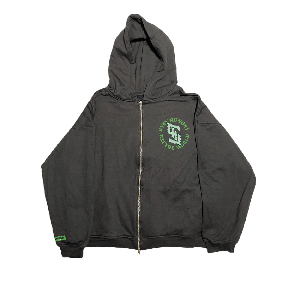 LIFTING N' BAKING - Premium Boxy Double Zip Jacket (Black)