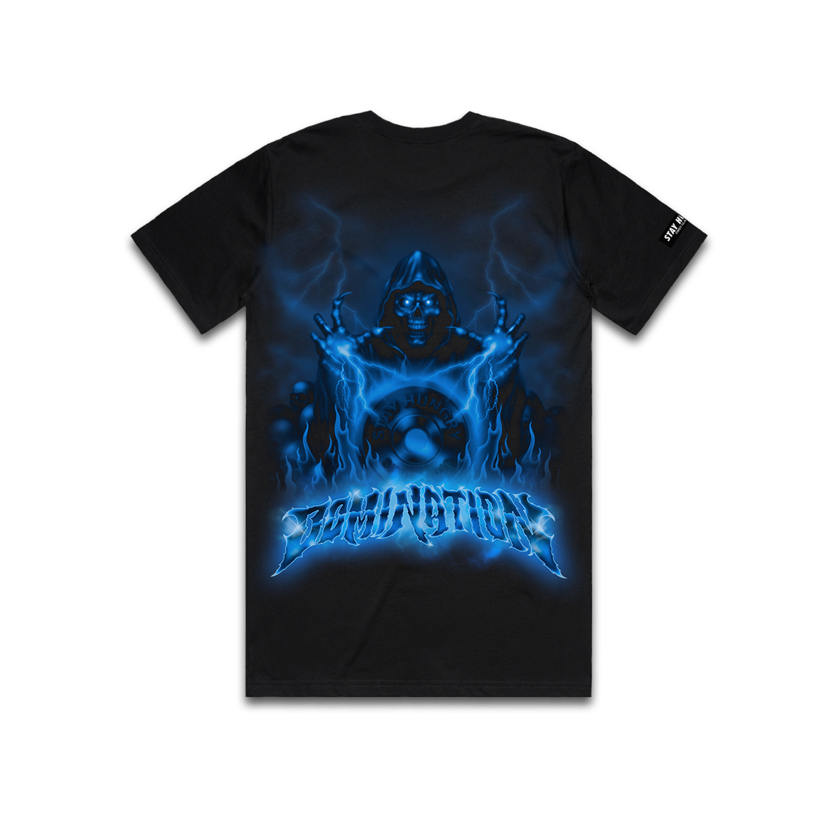 DOMINATION (Blue) - Premium Regular Tee (Black)