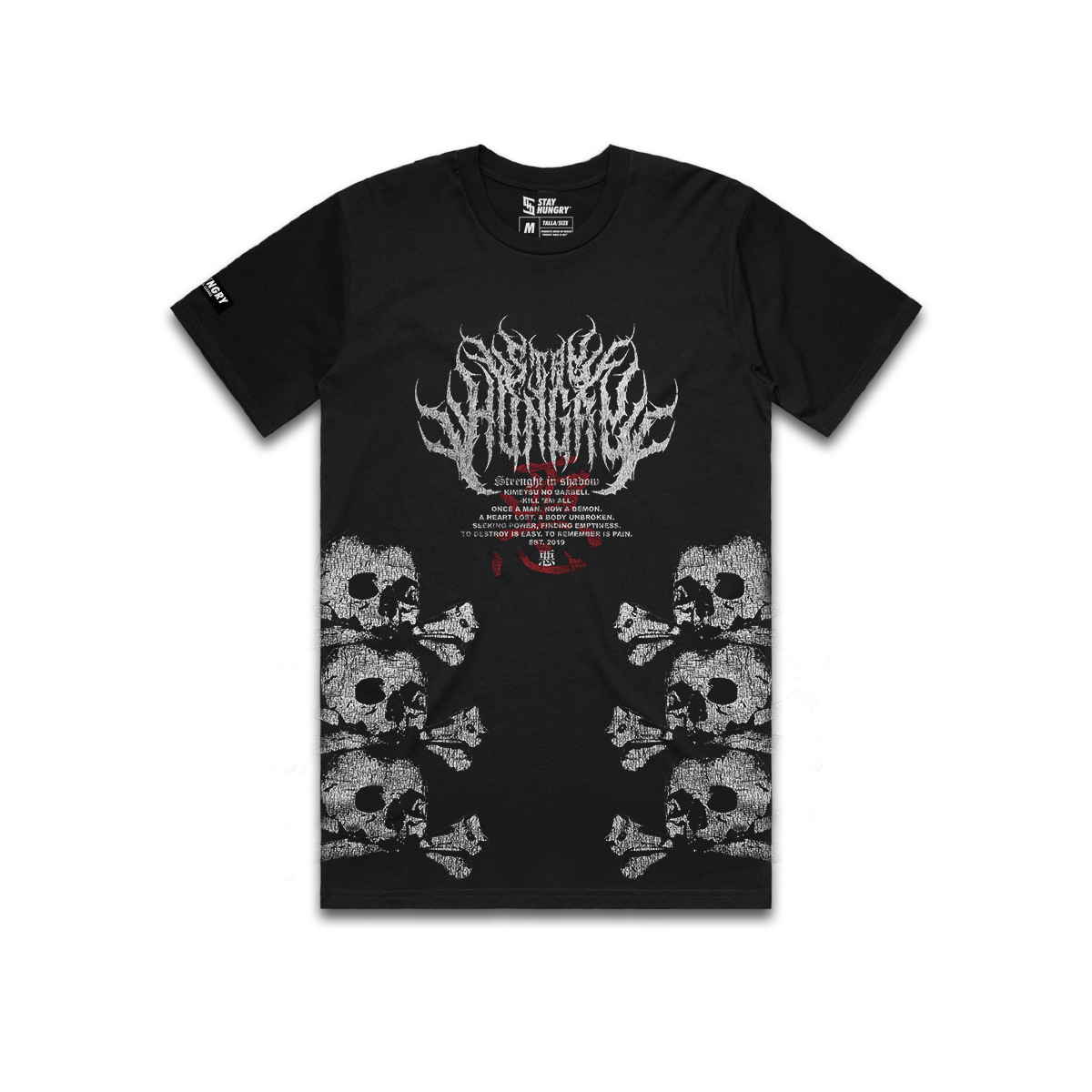 KIMETSU NO BARBELL - STRENGHT IN SHADOW - Premium Regular Tee (Black)