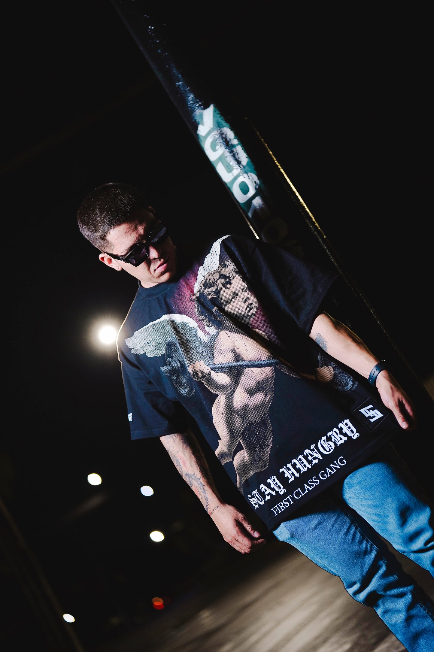 BARBELL CUPID - Premium Oversize Tee (HEAVYWEIGHT - Black)