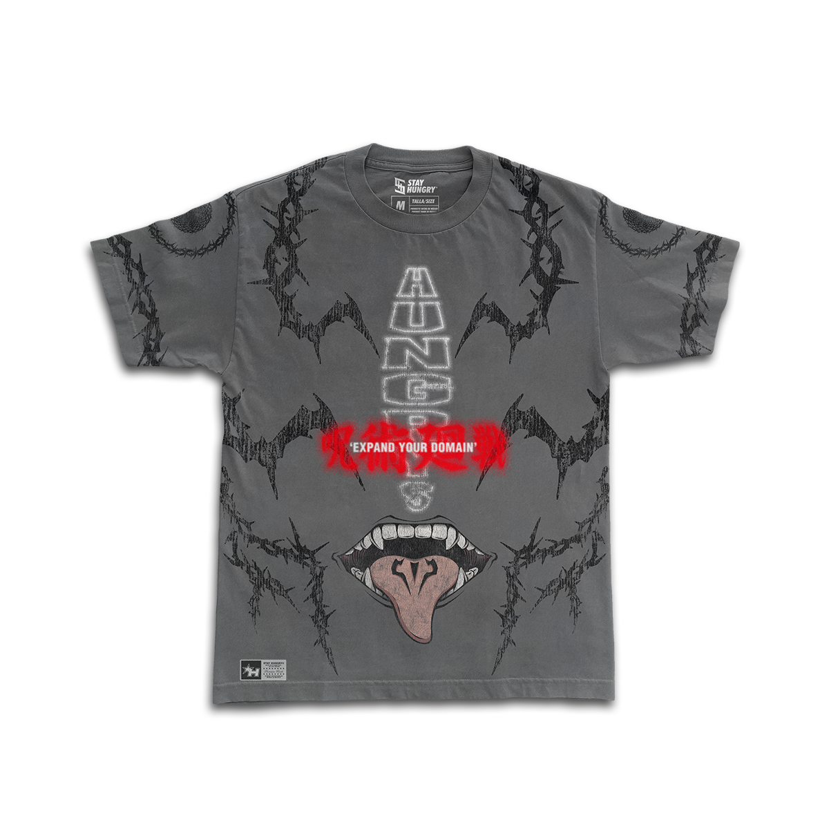 PREVENTA - EXPAND YOUR DOMAIN - MALEVOLENT SHRINE - Premium Oversize Tee (HEAVYWEIGHT - Shark Gray)