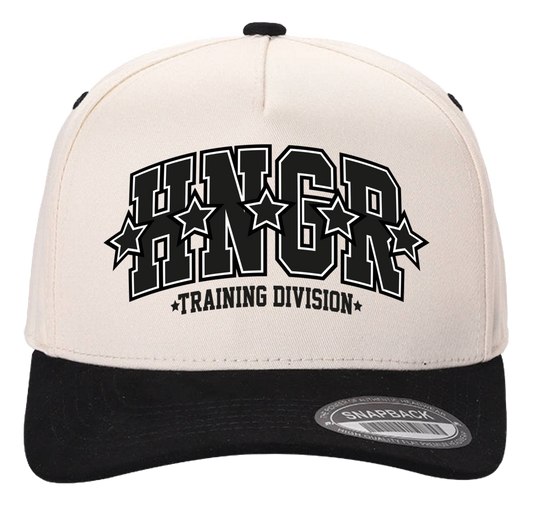 HNGR TRAINING DIVISION - 5 PANEL BASEBALL CAP (Beige/Black)