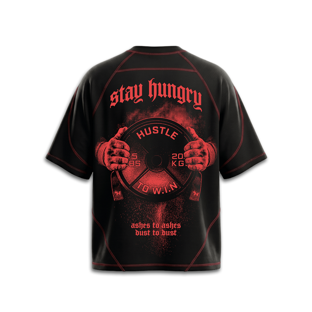 ASHES TO ASHES - Premium Oversize Raglan Tee (HEAVYWEIGHT - Bred)