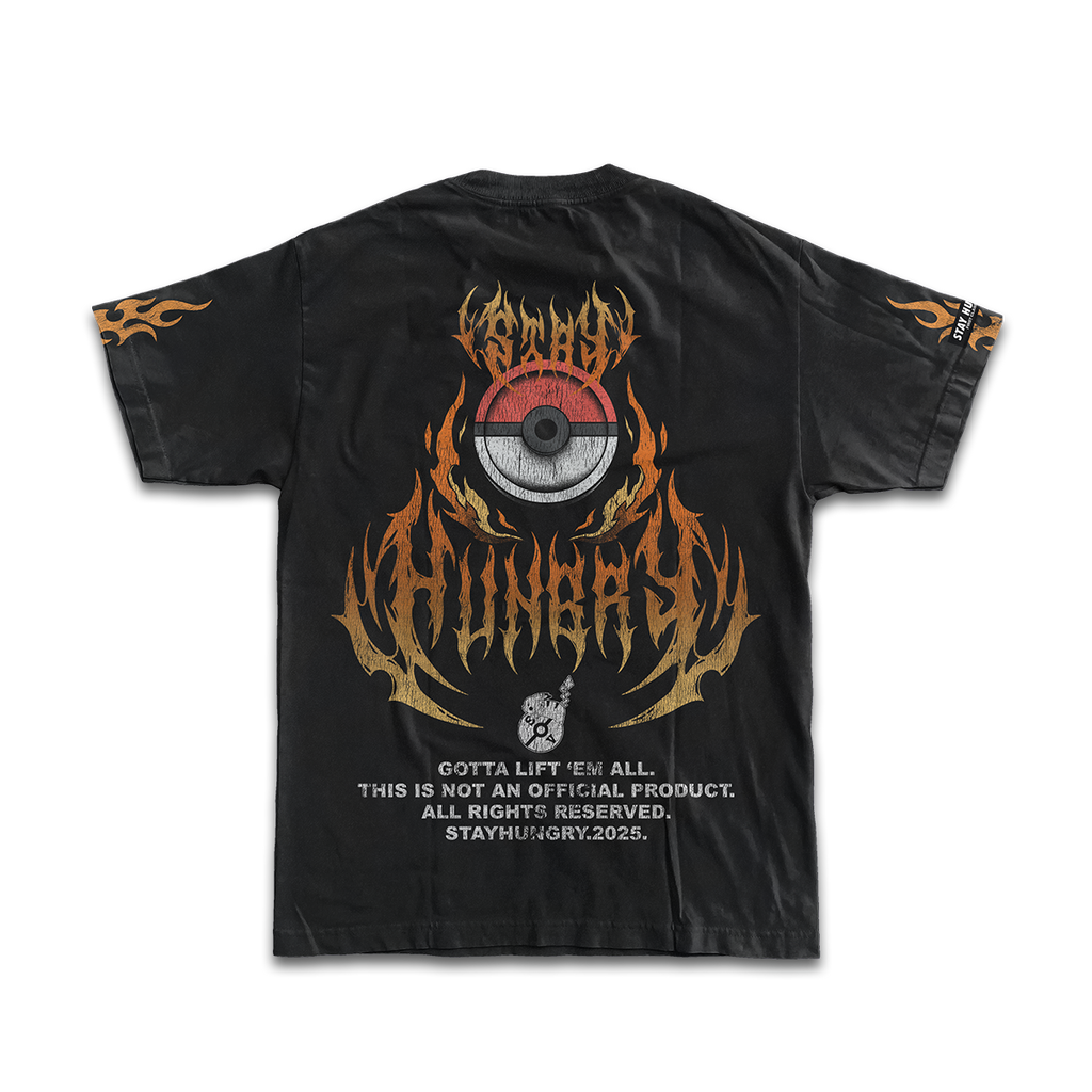 GOTTA LIFT 'EM ALL - FIRE - Premium Oversize Tee (HEAVYWEIGHT - Black)