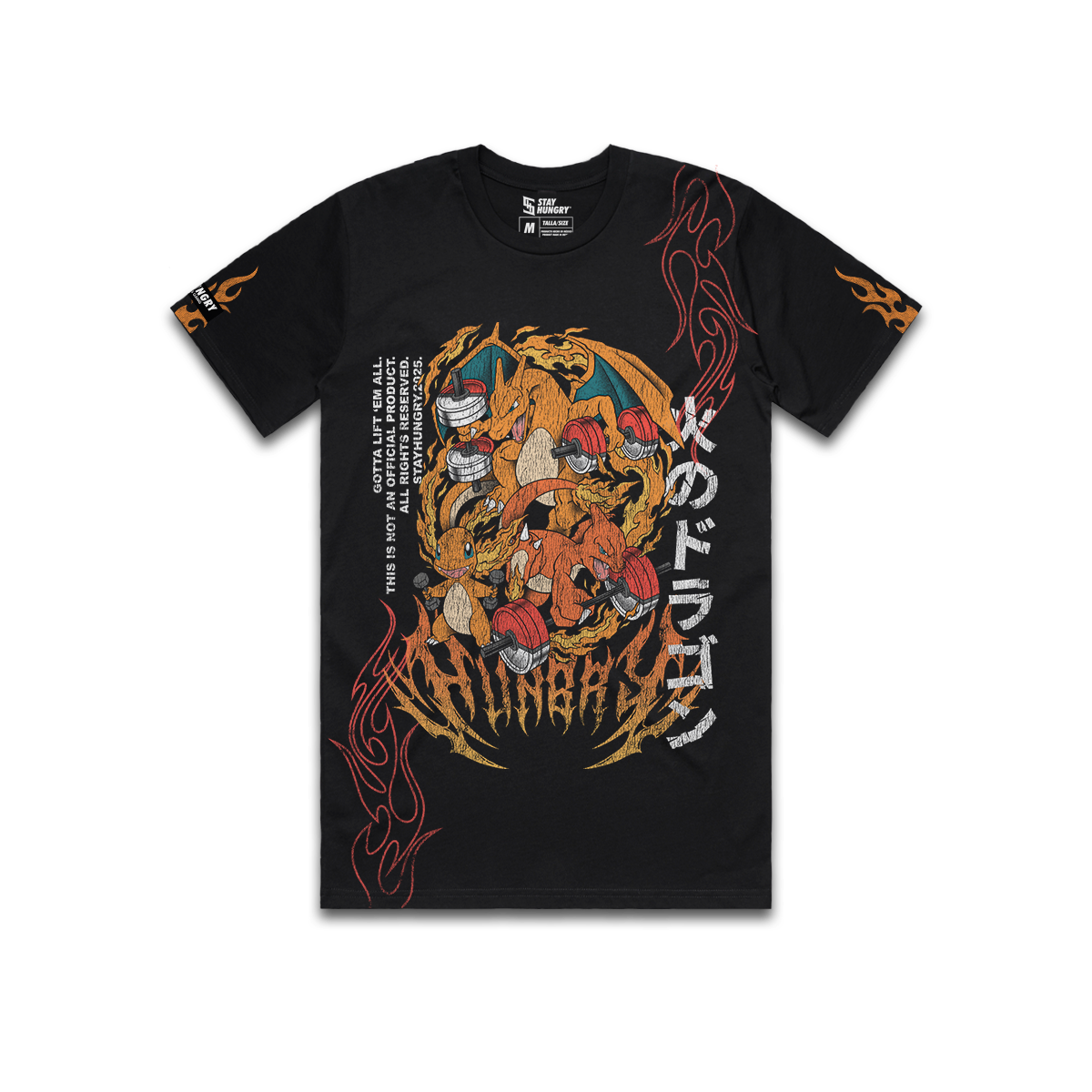 GOTTA LIFT 'EM ALL - FIRE - Premium Regular Tee (Black)