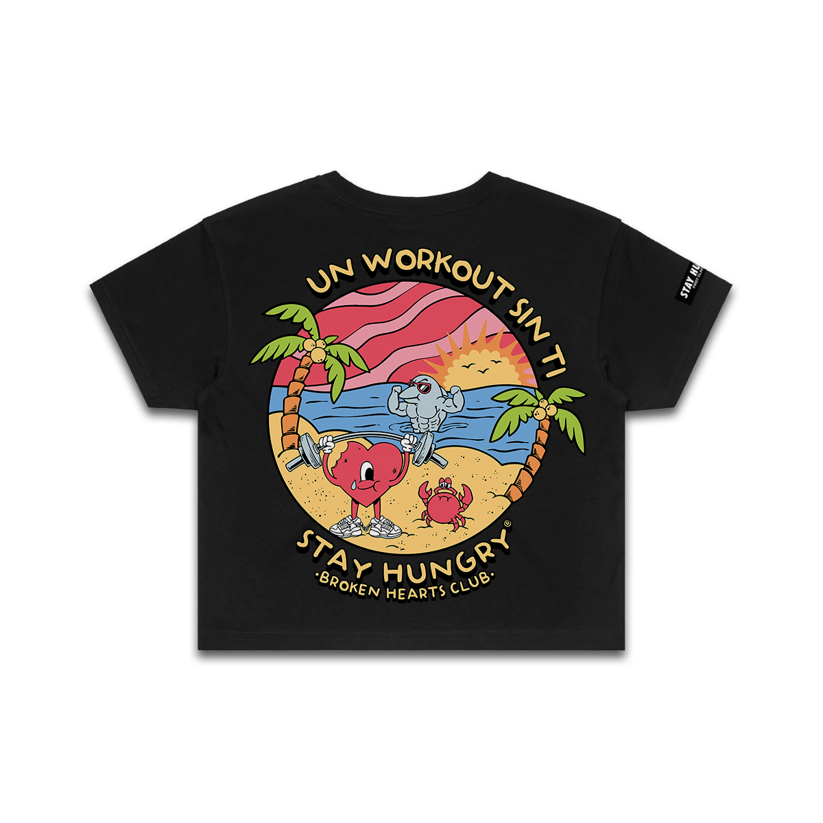 UN WORKOUT SIN TI - Premium Crop Top (Black)