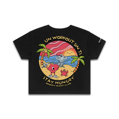 UN WORKOUT SIN TI - Premium Crop Top (Black)