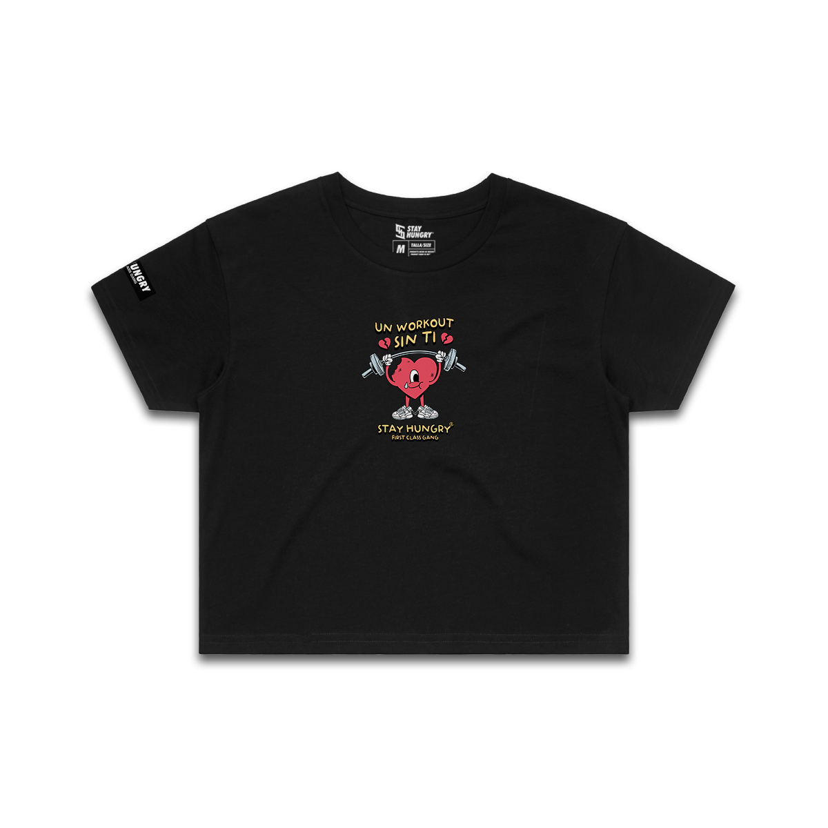 UN WORKOUT SIN TI - Premium Crop Top (Black)