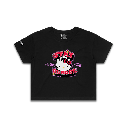 PREVENTA - HELLO FITTY - Premium Crop Top (Black)