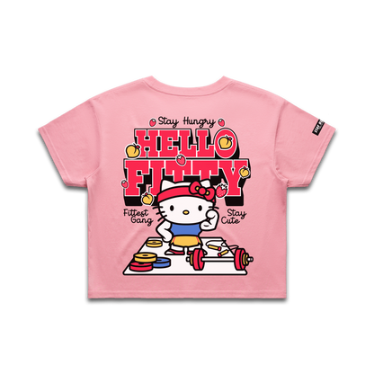 PREVENTA - HELLO FITTY - Premium Crop Top (Bubblegum)