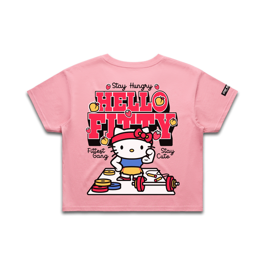 PREVENTA - HELLO FITTY - Premium Crop Top (Bubblegum)