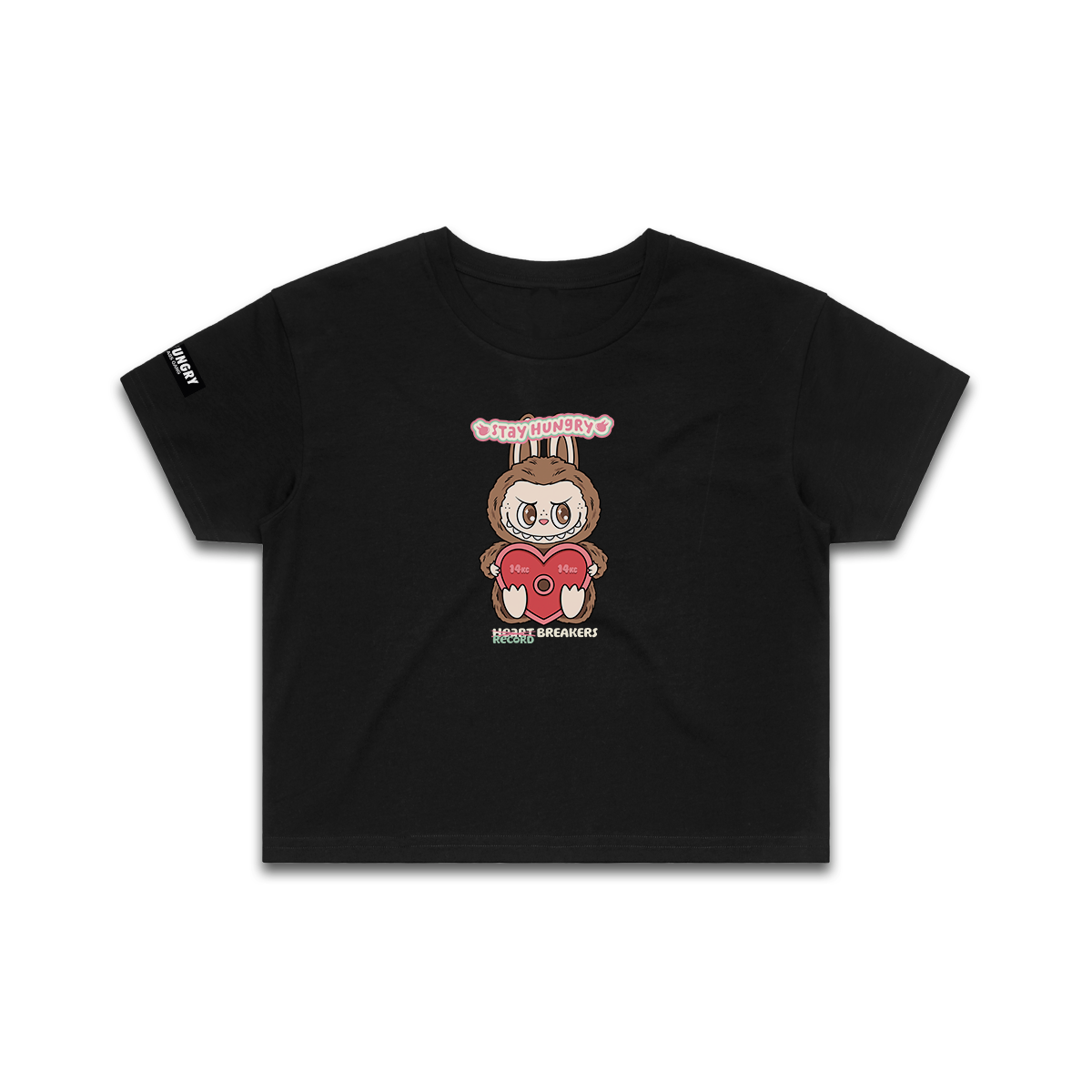 PARTNERS IN CRIME (LABUBU) - Premium Crop Top (Black)