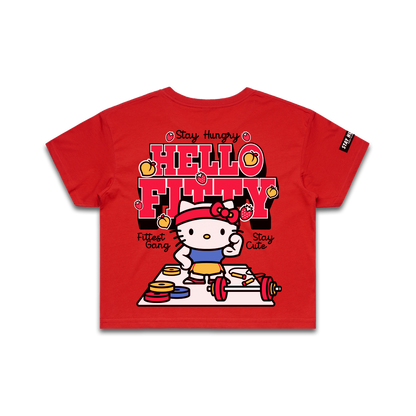 PREVENTA - HELLO FITTY - Premium Crop Top (Red)