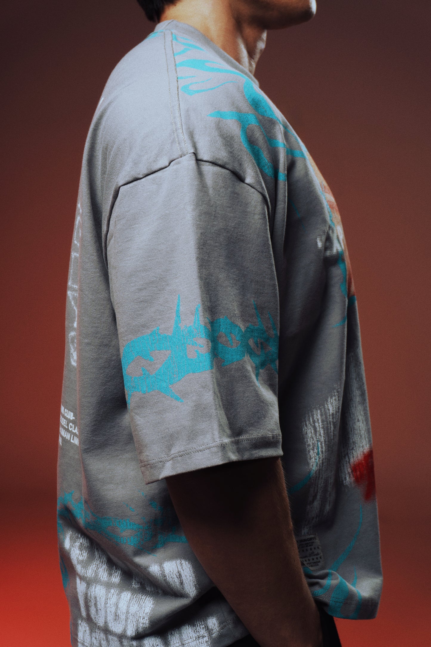 EXPAND YOUR DOMAIN - THE HONORED ONE - Premium Oversize Tee (HEAVYWEIGHT - Shark Gray)