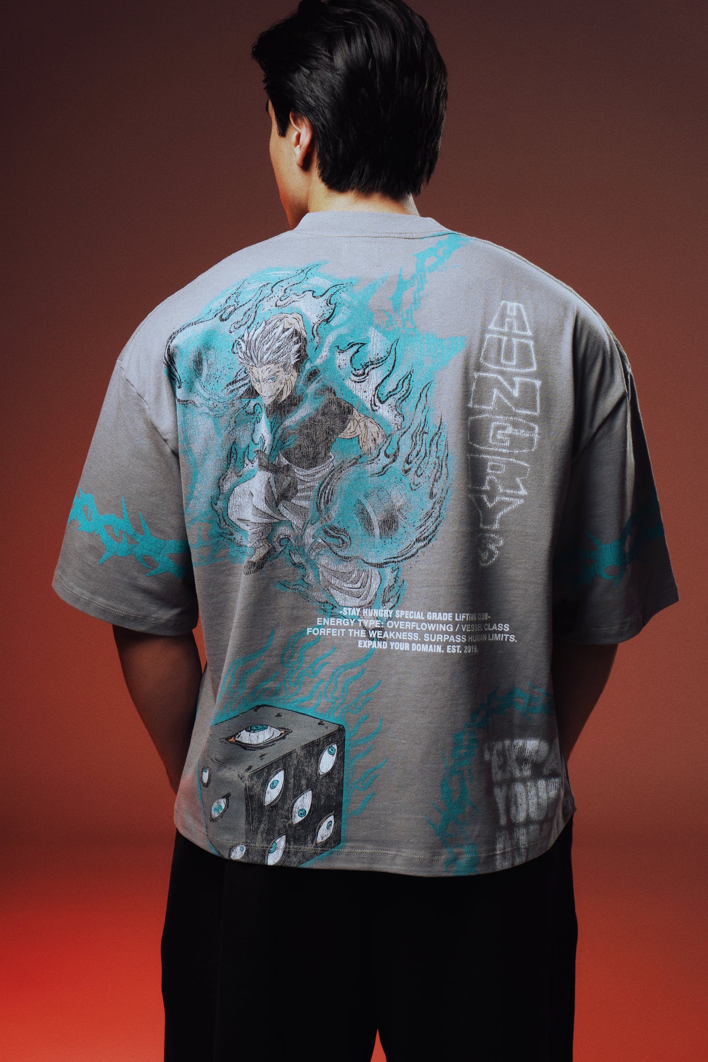EXPAND YOUR DOMAIN - THE HONORED ONE - Premium Oversize Tee (HEAVYWEIGHT - Shark Gray)