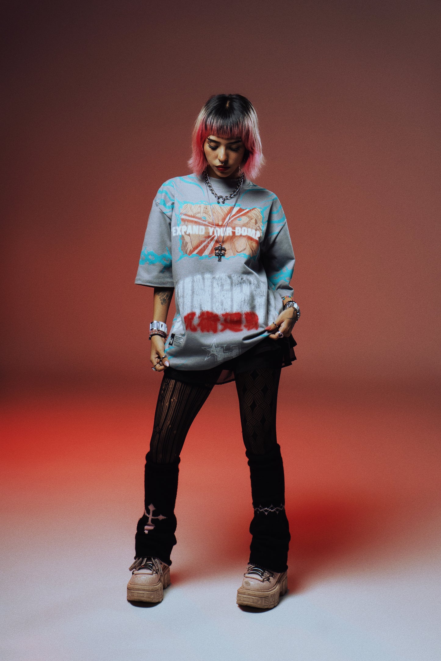 EXPAND YOUR DOMAIN - THE HONORED ONE - Premium Oversize Tee (HEAVYWEIGHT - Shark Gray)