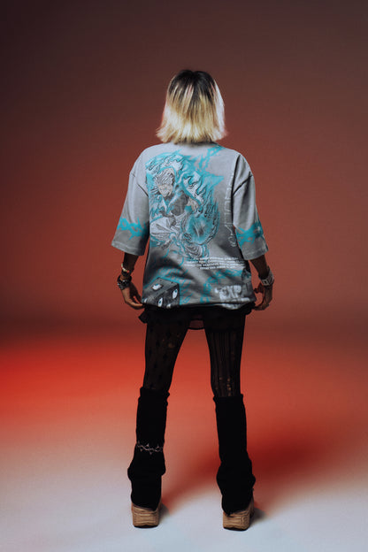 EXPAND YOUR DOMAIN - THE HONORED ONE - Premium Oversize Tee (HEAVYWEIGHT - Shark Gray)