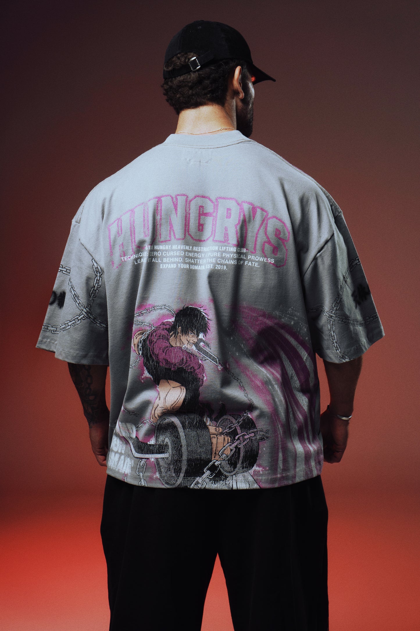 EXPAND YOUR DOMAIN - RESTRICTED POWER - Premium Oversize Tee (HEAVYWEIGHT - Shark Gray)