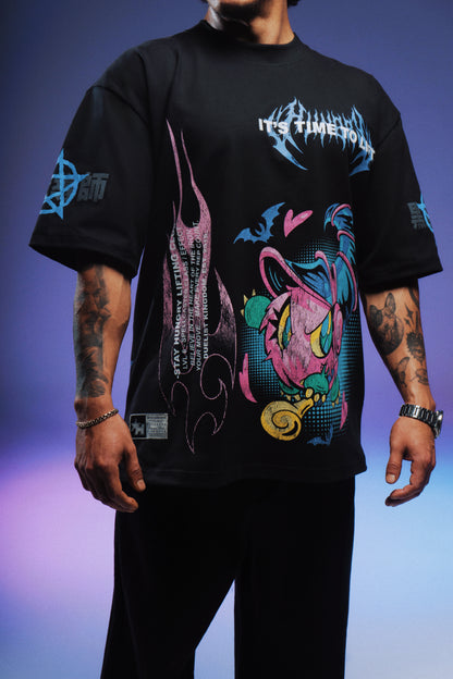 IT'S TIME TO LIFT - DARK MAGICIAN GIRL - Premium Oversize Tee (HEAVYWEIGHT - Black)
