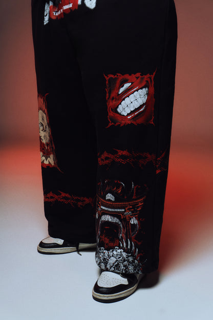 EXPAND YOUR DOMAIN - MALEVOLENT SHRINE - Premium Oversize Pants (HEAVYWEIGHT - Black)
