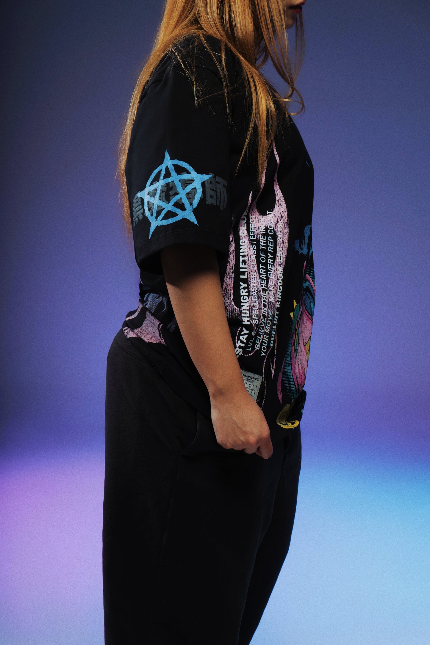 IT'S TIME TO LIFT - DARK MAGICIAN GIRL - Premium Oversize Tee (HEAVYWEIGHT - Black)