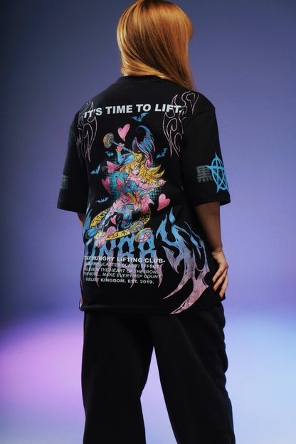 IT'S TIME TO LIFT - DARK MAGICIAN GIRL - Premium Oversize Tee (HEAVYWEIGHT - Black)
