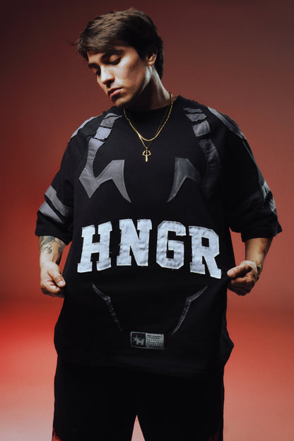 PREVENTA - EXPAND YOUR DOMAIN - CURSED ANATOMY - Premium Oversize Raglan 3/4 Tee (HEAVYWEIGHT - Black)