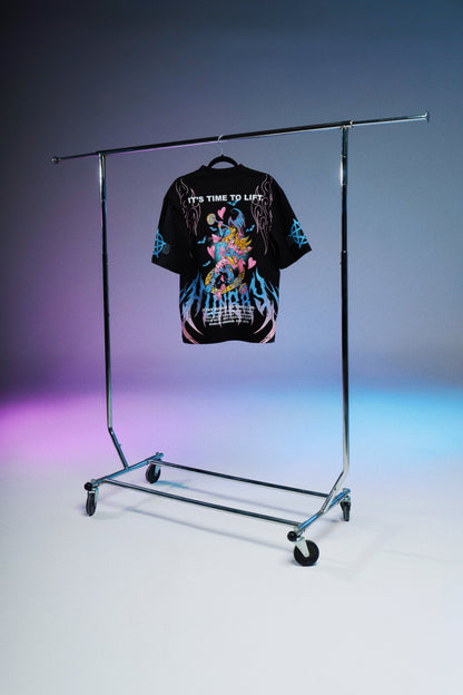IT'S TIME TO LIFT - DARK MAGICIAN GIRL - Premium Oversize Tee (HEAVYWEIGHT - Black)