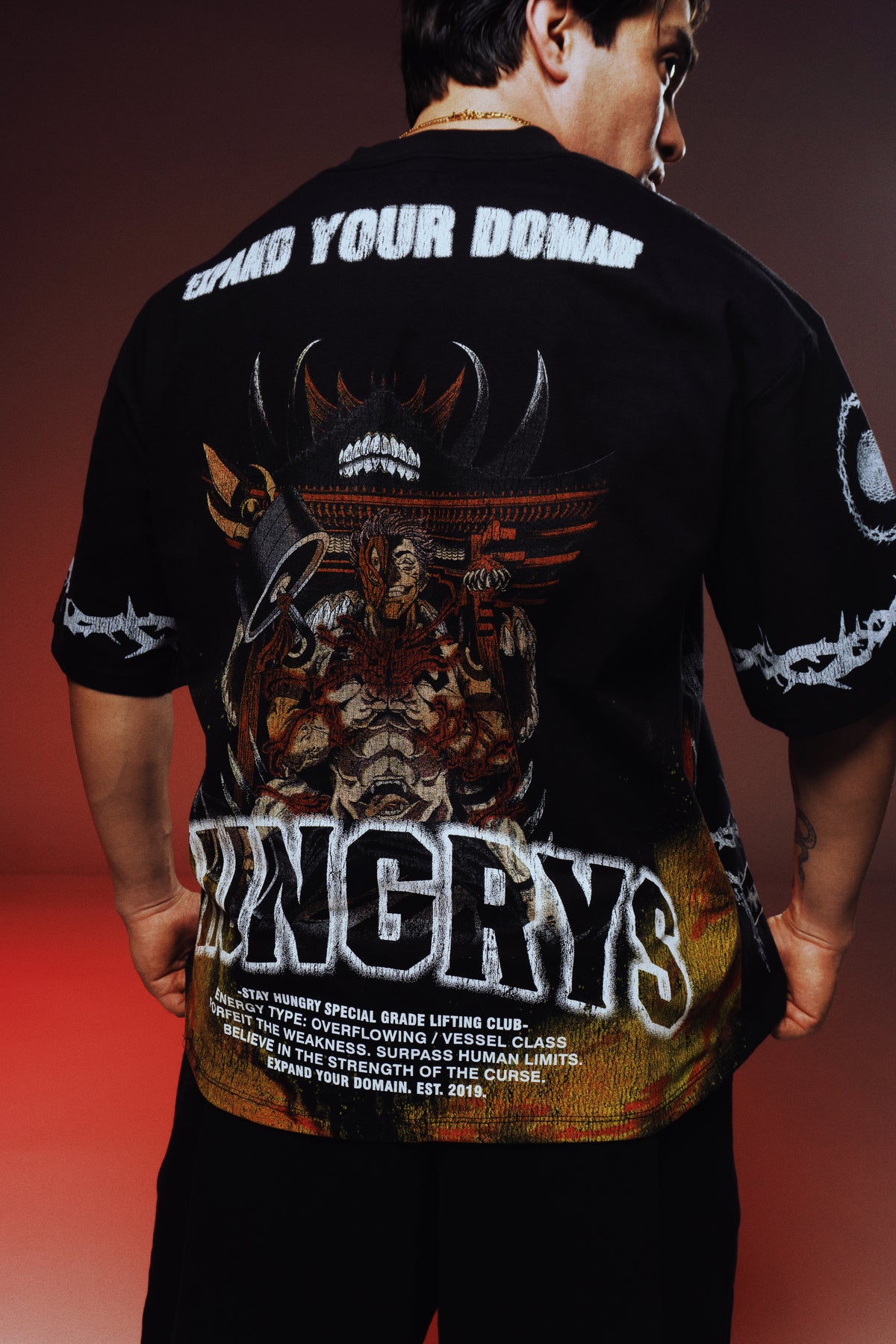 EXPAND YOUR DOMAIN - MALEVOLENT SHRINE - Premium Semi Oversize Tee (HEAVYWEIGHT - Black)